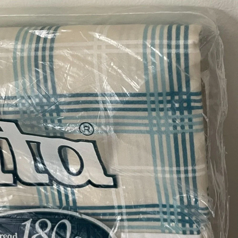 Vintage Christian Dior Wamsutta A'Carreaux Double Flat Sheet NOS USA